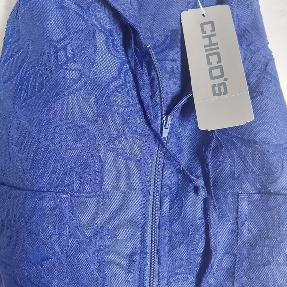 Chicos Blue Hooded Full Zip 2 Tropic Day Cool‎ Jacket Symphony Women's Floral - Picture 10 of 10